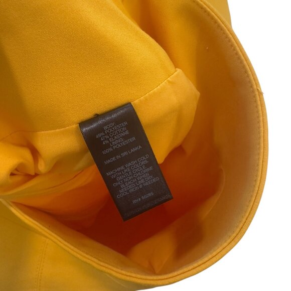 Express Womens Yellow Pencil Skirt SZ 8 Stretch Blend Back Zipper Office Casual - Picture 4 of 9